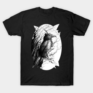 Poetical looking raven 30/10/23 - gothic art and designs T-Shirt